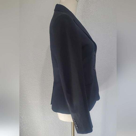 Banana Republic Wool Black Stretch 2 Button Fitted Blazer Suit Jacket Size 2 - Picture 10 of 10